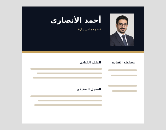 معاينة قالب مجلس إدارة تنفيذي