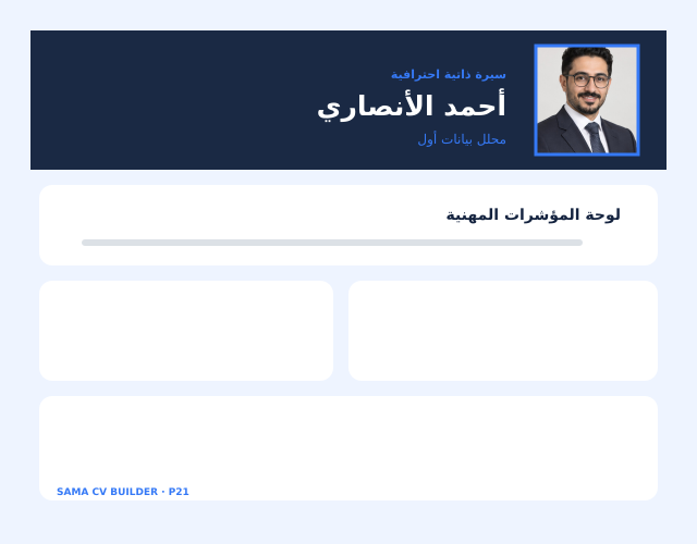 معاينة قالب تحليلات بيانات